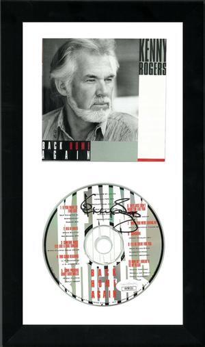 Kenny Rogers signed 1991 Back Home Again Album CD w/ Cover 6.5x12 Custom Framing- JSA #KK58121