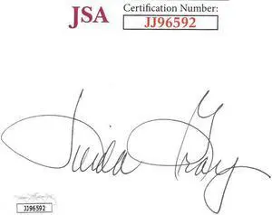 Linda Gray signed 3x5 Index Card- JSA #JJ96592 (Dallas/Sue Ellen Ewing)