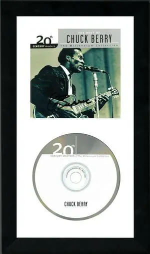 Chuck Berry signed 1999 The Best of Chuck Berry Album Cover w/ CD 6.5x12 Custom Framing- JSA #L70375 (The Mellennium Collection)