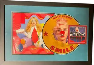 Katy Perry signed 2020 Smile Album/Picture Disc Vinyl/CD Cover- JSA #JJ96836-  Custom Framing 18.5x26.5