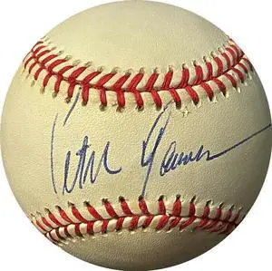 Peter Gammons signed RONL Rawlings Official National League Baseball minor tone spots- JSA #NN13630 (Baseball sportswriter/ESPN)