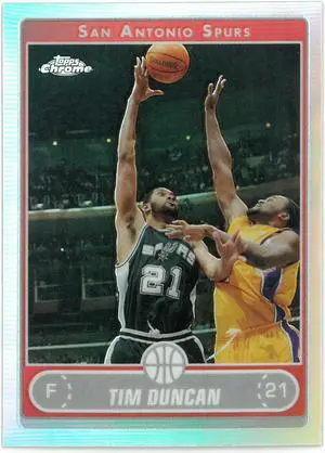 Tim Duncan 2006-07 Topps Chrome Refractor Card #2 (San Antonio Spurs)