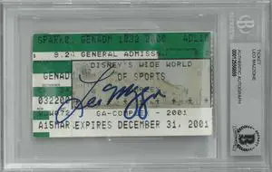 Leo Mazzone signed 2001 Disney's Wild World of Sports Ticket Stub- BAS/Beckett Encapsulated (Atlanta Braves/Baltimore Orioles)