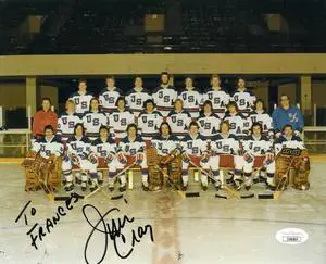 Jim Craig signed 1980 Team USA Olympic 8x10 Photo To Frances- JSA #JJ96505 (Miracle on Ice)
