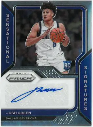 Josh Green signed 2020-21 Panini Prizm Sensational Signatures Rookie Card (RC) #SS-JGR (Dallas Mavericks)