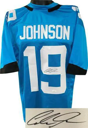 Collin Johnson signed Jacksonville Teal Custom Stitched Pro Style Football Jersey XL- JSA Witnessed