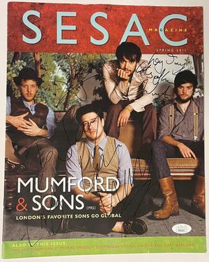 Mumford & Sons signed 2011 SESAC Full Magazine 4 sigs- JSA- Marcus Mumford/Ben Lovett/Winston Marshall/Ted Dwane