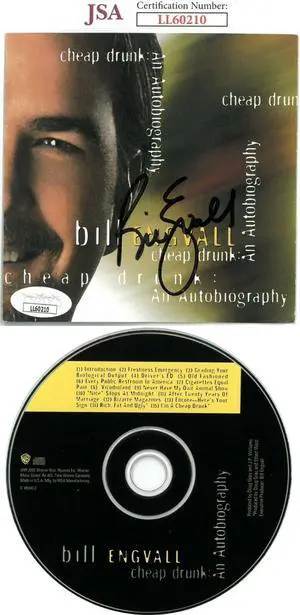Bill Engvall signed 2002 Cheap Drunk An Autobiography Cover w/CD & Case- JSA #LL60210