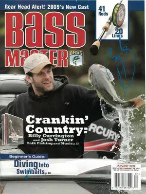 Billy Currington signed 2009 Bass Master Full Magazine Fishin’ Country