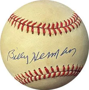 Billy Herman signed RONL Rawlings Official National League Baseball tone spots- JSA #NN13645 (Chicago Cubs)