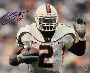 Willis McGahee signed Miami Hurricanes 8x10 Photo #2- Radtke Sports Hologram