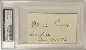 William M. Evarts signed 2x4.5 Cut Sig PSA Encapsulated  - New York Dec 19, 1872- (Secretary State/Attorney General/Senator)