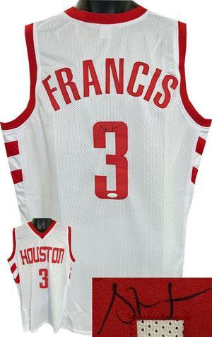 Steve Francis signed Houston White Custom Stitched Pro Basketball Jersey XL- JSA Witnessed