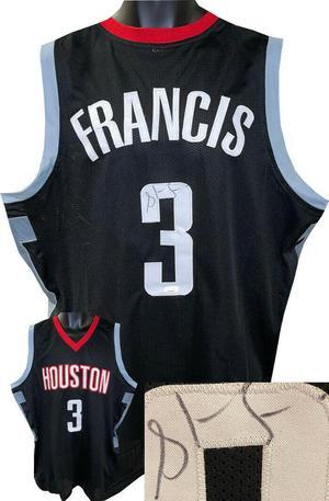 Steve Francis signed Houston Black Custom Stitched Pro Basketball Jersey XL- JSA Witnessed #WIT290024