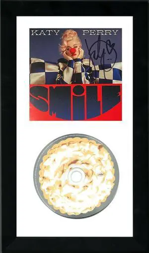 Katy Perry signed 2020 Smile Album CD Cover w/ CD 6.5x12 Custom Framing- JSA #LL58532 (American Idol)