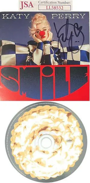 Katy Perry signed 2020 Smile Album CD Cover w/ CD & Case- JSA #LL58532 (American Idol)