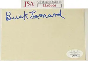 Buck Leonard signed 3x5 Index Card- JSA #LL60406 (Negro Leagues 1933-1950)