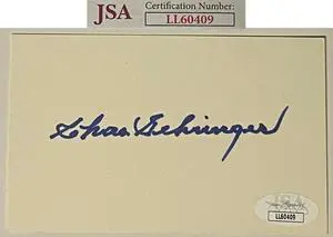 Charlie/Charles/Chas Gehringer signed 3x5 Index Card- JSA #LL60409 (Detroit Tigers/1949 HOF)