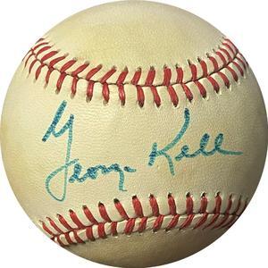 George Kell signed RONL Rawlings Official National League Baseball toned (Detroit Tigers)