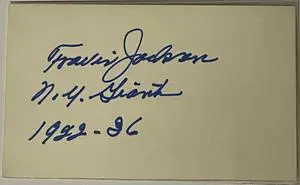 Travis Jackson signed 3x5 Index Card NY Giants 1922-26