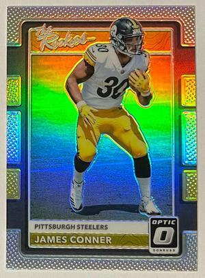 James Conner 2017 Donruss Optic The Rookie Silver Prizm Card (RC) #28 (Pittsburgh Steelers)