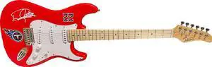 Derrick Henry signed Tennessee Titans Logo Red Glarry 39" FS Strat Electric Guitar #22- Beckett Witnessed