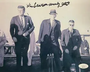 Winston Lawson signed Secret Service JFK Assassination 8x10 Photo- JSA #SS17711- Motorcade/Kennedy Detail