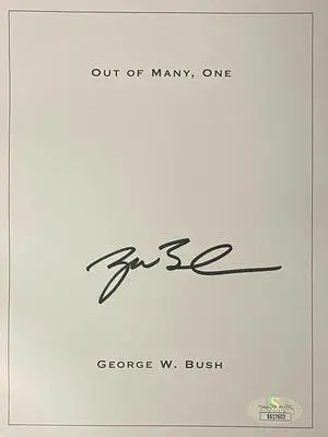 George W. Bush signed 2021 Out Of Many, One First Edition Hardcover - JSA#SS17603 Portraits Book (President/POTUS 43)