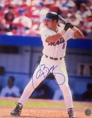 Carlos Baerga signed New York Mets 8x10 Photo- AWM Hologram