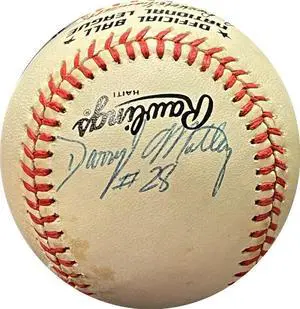 Darryl Motley signed RONL Rawlings Official National League Baseball #28 minor tone (Kansas City Royals)