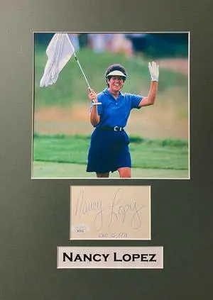 Nancy Lopez signed 3x5 Cut 1978 LPGA Championship- JSA #RR76718 (8.5x11 Photo/Custom Matted 11x16 /Dec 15 1978)