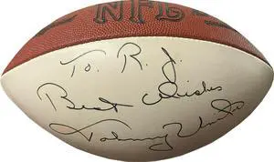 Johnny Unitas signed Wilson NFL White Panel Tagliabue Football- JSA Full LOA #XX77013- To RJ Best Wishes (Baltimore Colts)