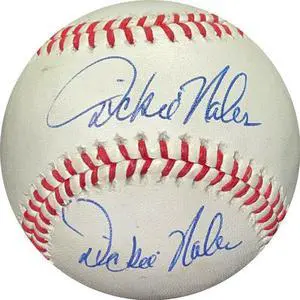 Dickie Noles signed Wilson Official Major League Baseball (signed twice) minor tone spots (Phillies/Cubs)