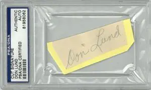 Don Lund signed 1x3 Cut Signature PSA/DNA Slabbed #81958062 (Dodgers/Browns/Tigers)
