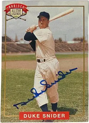 Duke Snider signed 1994 Nabisco All-Star Legends Baseball Card- MLBPA COA (Brooklyn Dodgers/On Card Sig)