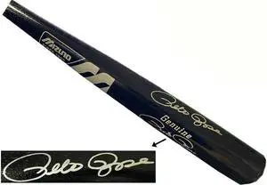 Pete Rose signed Mizuno PR4192 Genuine Game Model Black Bat- JSA #AC92238 (Cincinnati Reds/Phillies)