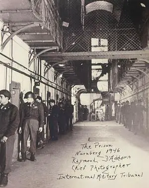 Raymond D'Addario signed 1946 WWll Nuremberg Prison B&W 8x10 Photo PSA #AD31971- Chief Photographer Military Tribunal RARE