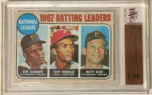 Roberto Clemente 1968 Topps Card #1- BVG Graded 8 NM-MT (Pittsburgh Pirates)