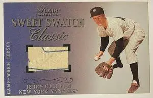 Jerry Coleman 2003 Fleer/Flair Greats Box Topper Sweet Swatch Classic Game Worn NY Yankees Jersey Relic 5x7.75 Card #192/528