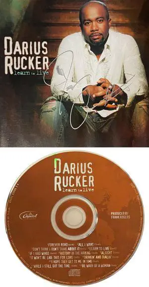 Darius Rucker signed 2008 Learn To Live Album Cover Booklet w/ CD, Case (Columbia Records)