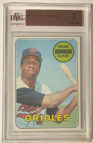 Frank Robinson 1969 Topps Baseball Card #250- BVG Graded 7 Near Mint (Sub Grades/Baltimore Orioles)