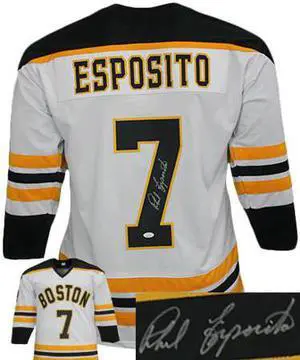 Phil Esposito signed Boston White TB Custom Stitched Pro Style Hockey Jersey XL- JSA Witnessed