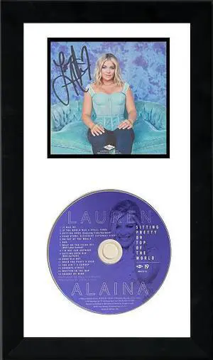 Lauren Alaina Signed 2021 "Sitting Pretty On Top Of The World" 4x4 Art Card Insert/Album Cover/CD w/6.5x12 Custom Framing