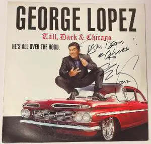 George Lopez signed 2012 Tall, Dark & Chicano Comedy Album Cover/LP/Vinyl/Record- Beckett Review