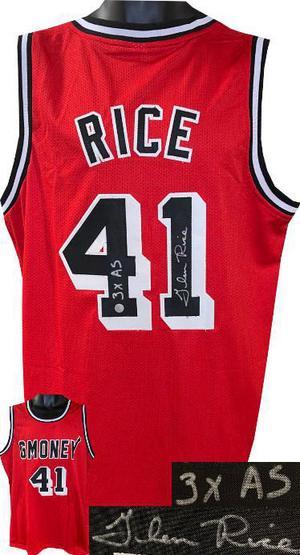Glen Rice signed Miami GMoney Red Custom Stitched Pro Basketball Jersey 3X AS XL- AWM Hologram