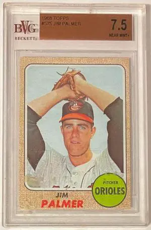 Jim Palmer 1968 Topps Baseball Card #575- BVG Graded 7.5 Near Mint+ (Sub Grades/Baltimore Orioles)