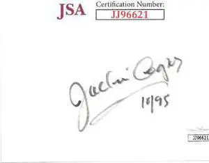 Jackie Cooper signed 3x5 Index Card 10/95- JSA #JJ96621 (Actor/Director)