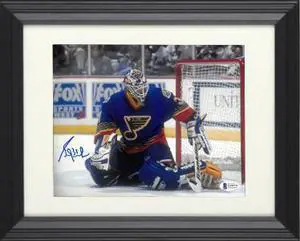 Grant Fuhr signed St. Louis Blues 8x10 Photo Custom Framing #31- Beckett Witnessed