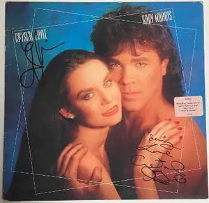 Crystal Gayle & Gary Morris dual signed 1987 What If We Fall In Love? LP Album Cover Only (Warner Bros. Records)