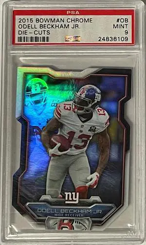 Odell Beckham, Jr. 2015 Bowman Chrome Die-Cuts Card #OB- PSA Graded Mint 9 (New York Giants)